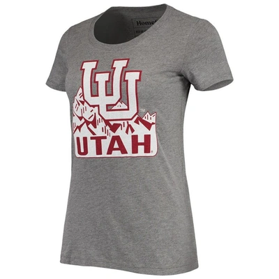 Shop Homefield Heathered Gray Utah Utes Vintage Mountains Tri-blend T-shirt In Heather Gray