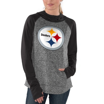 Shop G-iii 4her By Carl Banks Heathered Gray/black Pittsburgh Steelers Championship Ring Pullover Hoodie In Heather Gray