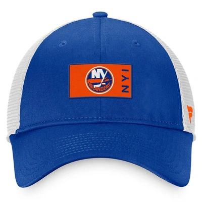 Shop Fanatics Branded Royal New York Islanders Authentic Pro Rink Trucker Snapback Hat
