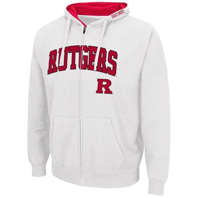 Shop Colosseum White Rutgers Scarlet Knights Arch & Logo 3.0 Full-zip Hoodie