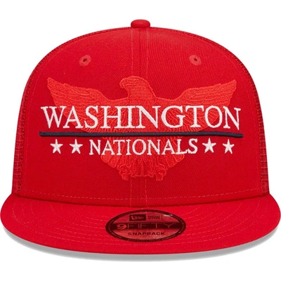 Shop New Era Red Washington Nationals Patriot Trucker 9fifty Snapback Hat