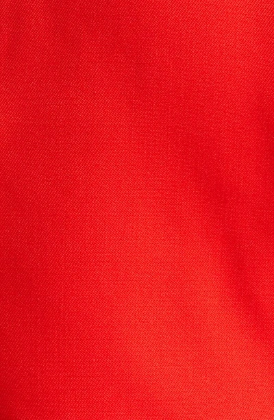 Shop Area Crystal Embellished Cutout Crop Stretch Wool Tuxedo Jacket In Scarlet