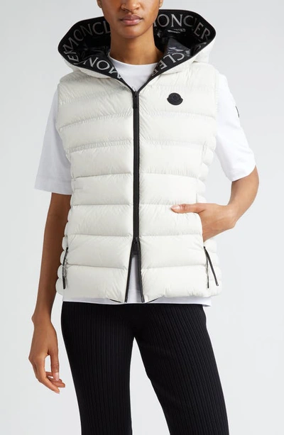 Shop Moncler Aliterse Down Hooded Vest In White
