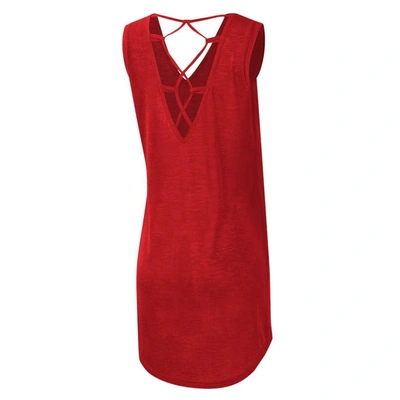 Shop G-iii 4her By Carl Banks Red Los Angeles Angels Game Time Slub Beach V-neck Cover-up Dress