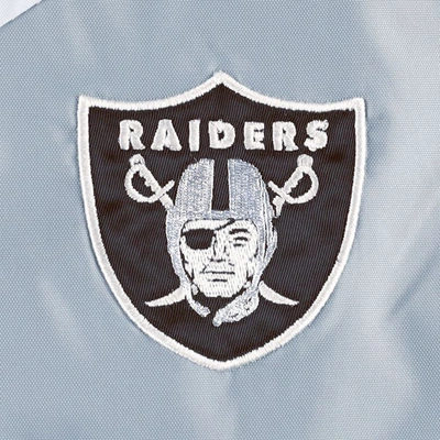 Shop Tommy Hilfiger White/silver Las Vegas Raiders Staci Half-zip Hoodie Windbreaker Jacket
