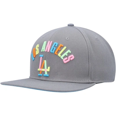 Shop Pro Standard Gray Los Angeles Dodgers Washed Neon Snapback Hat