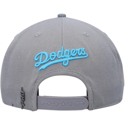 Shop Pro Standard Gray Los Angeles Dodgers Washed Neon Snapback Hat