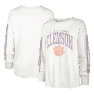Shop 47 ' Cream Clemson Tigers Statement Soa 3-hit Long Sleeve T-shirt In White