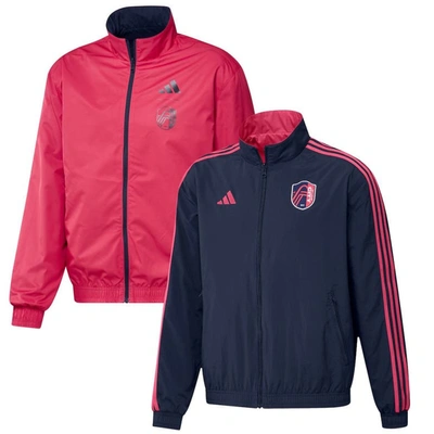Shop Adidas Originals Adidas Navy/red St. Louis City Sc 2023 On-field Anthem Full-zip Reversible Team Jacket