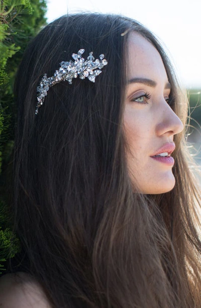 Shop Brides And Hairpins Olivia Jeweled Hair Clip In Classic Silver