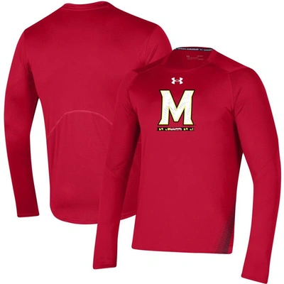Shop Under Armour Red Maryland Terrapins 2021 Sideline Training Performance Long Sleeve T-shirt