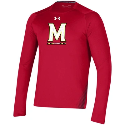 Shop Under Armour Red Maryland Terrapins 2021 Sideline Training Performance Long Sleeve T-shirt