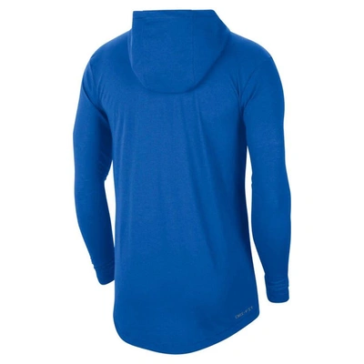 Shop Nike Blue Ucla Bruins Campus Tri-blend Performance Long Sleeve Hooded T-shirt
