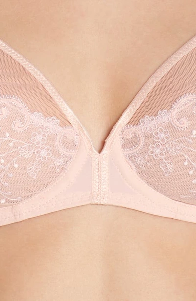 Simone Perele Delice Two-part Full-cup Sheer Plunge Bra In Blush