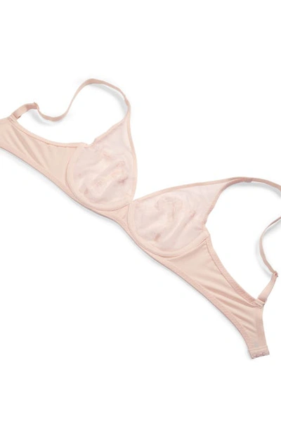 Simone Perele Delice Two-part Full-cup Sheer Plunge Bra In Blush