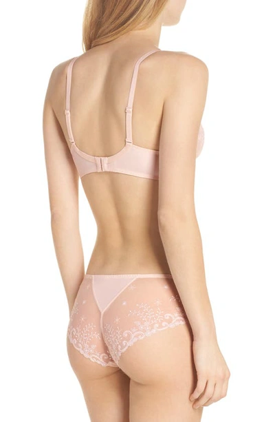 Simone Perele Delice Two-part Full-cup Sheer Plunge Bra In Blush