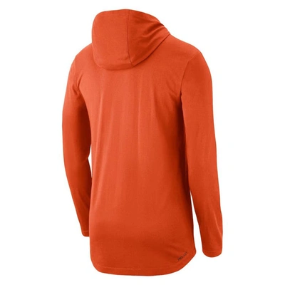 Shop Nike Orange Clemson Tigers Team Performance Long Sleeve Hoodie T-shirt