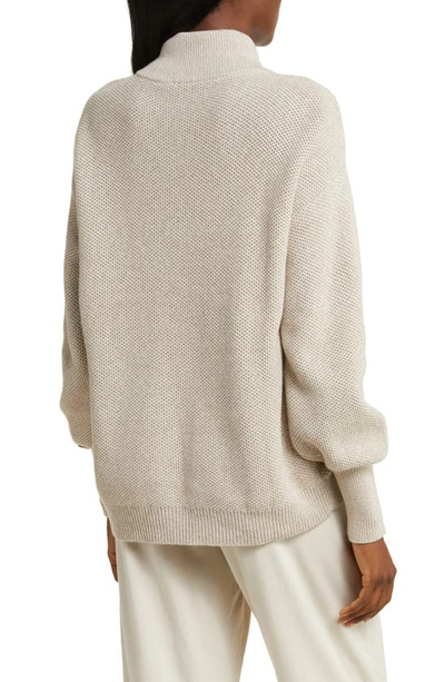 Lunya Cozy Cotton Silk Tops In Oat Marl