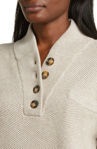 Lunya Cozy Cotton Silk Tops In Oat Marl