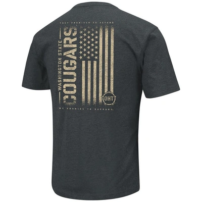 Shop Colosseum Heathered Black Washington State Cougars Oht Military Appreciation Flag 2.0 T-shirt In Heather Black
