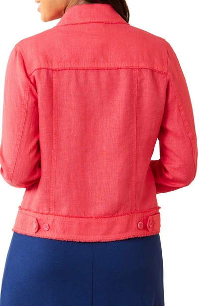 Shop Tommy Bahama Two Palms Linen Raw Edge Jacket In Paradise Pink