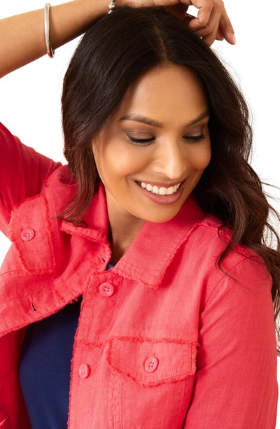 Tommy Bahama Two Palms Linen Raw Edge Jacket In Paradise Pink