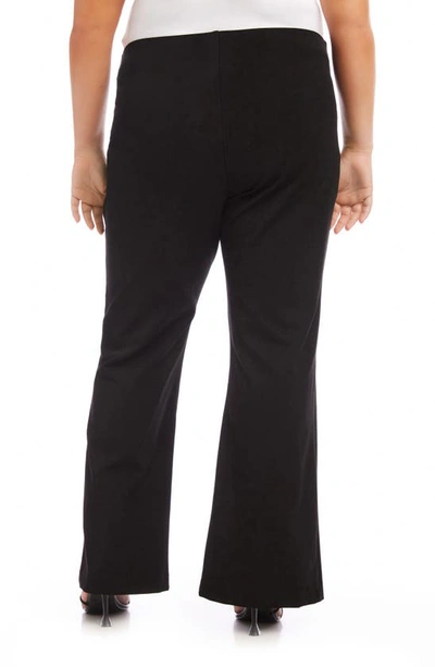 Shop Karen Kane Front Slit Stretch Twill Bootcut Pants In Black