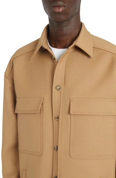Shop Valentino Wool & Mohair Button-up Shirt In Beige