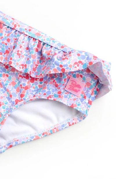 Rufflebutts Kids Shimmer Ruffled Two-piece Rashguard Swimsuit In Periwinkle