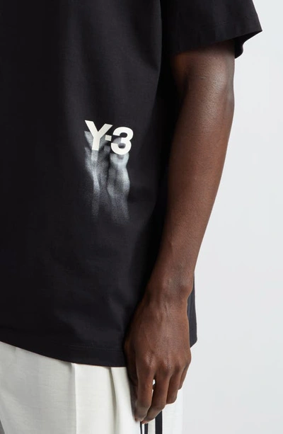 Shop Y-3 Gfx Cotton Logo T-shirt In Black