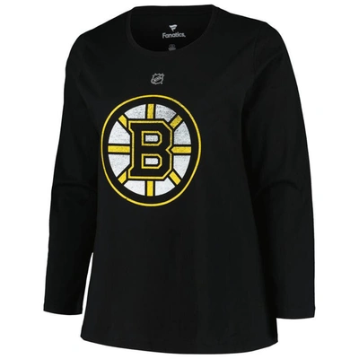 Shop Profile David Pastrnak Black Boston Bruins Plus Size Name & Number Long Sleeve T-shirt