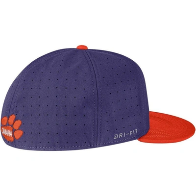 Shop Nike Purple Clemson Tigers Aero True Baseball Performance Fitted Hat