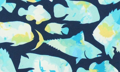 Shop Ruggedbutts Kids' Fish Print Swim Trunks In Fish Friends