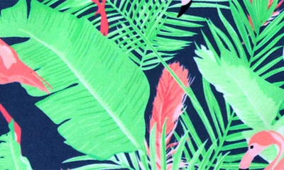 Ruggedbutts Kids' Flamingo Print Swim Trunks In Flamingo Frenzy