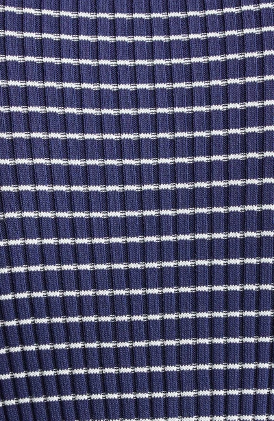 Shop Staud Shoko Stripe Long Sleeve Sweater Dress In Navy Micro Stripe