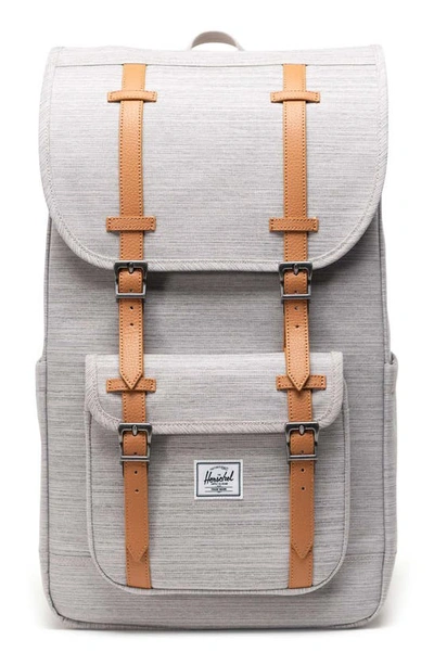 Shop Herschel Supply Co Little America Recycled Polyester Backpack In Light Grey Crosshatch