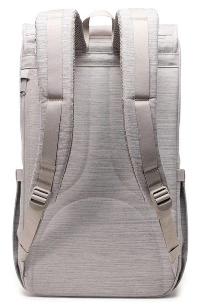 Shop Herschel Supply Co Little America Recycled Polyester Backpack In Light Grey Crosshatch