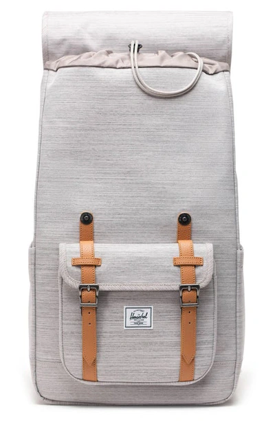 Shop Herschel Supply Co Little America Recycled Polyester Backpack In Light Grey Crosshatch