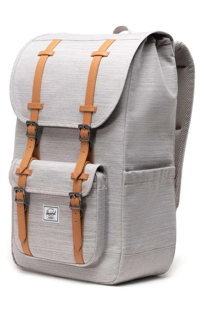 Shop Herschel Supply Co Little America Recycled Polyester Backpack In Light Grey Crosshatch