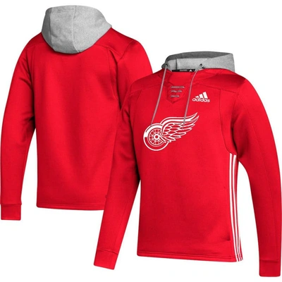Shop Adidas Originals Adidas Red Detroit Red Wings Skate Lace Primeblue Team Pullover Hoodie