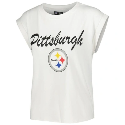 Shop Concepts Sport White/cream Pittsburgh Steelers Montana Knit T-shirt & Shorts Sleep Set