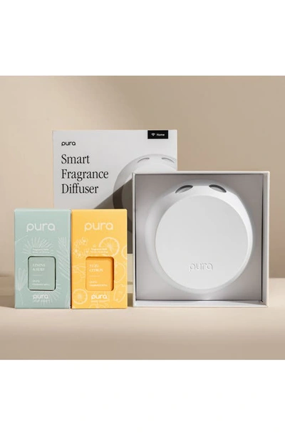 Pura Yuzu Citron & Linens & Surf Smart Diffuser & Fragrance Set In White
