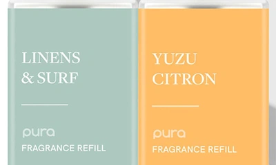 Pura Yuzu Citron & Linens & Surf Smart Diffuser & Fragrance Set In White