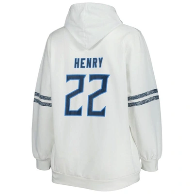 Shop Profile Derrick Henry White/navy Tennessee Titans Plus Size Name & Number Pullover Hoodie