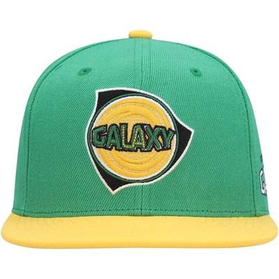 Shop Mitchell & Ness Green La Galaxy Throwback Logo Snapback Hat