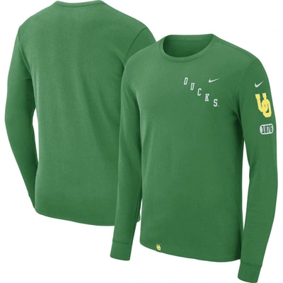 Shop Nike Green Oregon Ducks Repeat Logo 2-hit Long Sleeve T-shirt