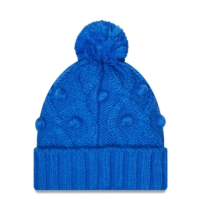 Shop New Era Royal Los Angeles Rams Toasty Cuffed Knit Hat With Pom