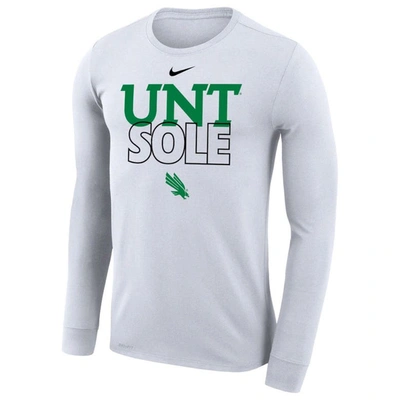 Shop Nike White North Texas Mean Green 2023 On Court Bench Long Sleeve T-shirt
