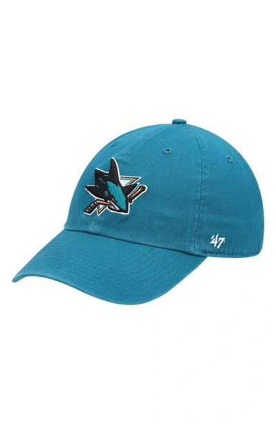 Shop 47 ' Teal San Jose Sharks Team Clean Up Adjustable Hat