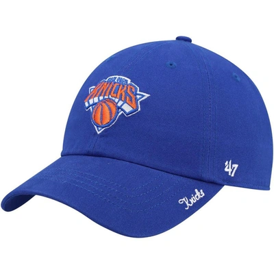 Shop 47 ' Blue New York Knicks Miata Clean Up Logo Adjustable Hat